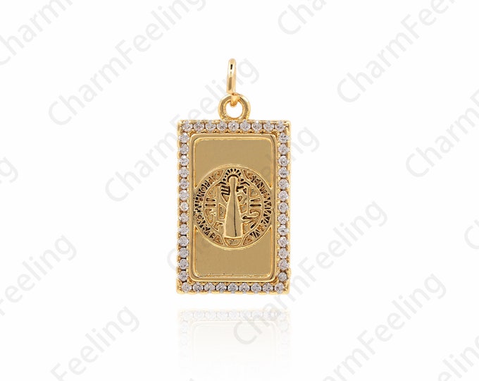 Medal Necklace,RectanGle Necklace,Gold Coin nnecklace,layered coin necklace,dainty layering necklace 24x11x2mm 1pcs