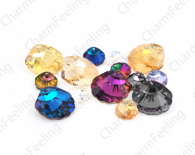 120pcs Crystals, 6723 Shell Crystal Pendants, Shell Charm, Multi-Color Options, Crystal AB
