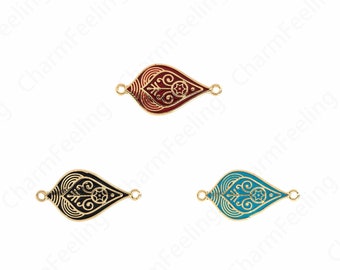 10 pcs Gold Flower Connector,18K Gold Filled Alloy Accessories,Circular Connectors,Alloy Connector, Used for Jewelry Products  23.5x16x2.5mm