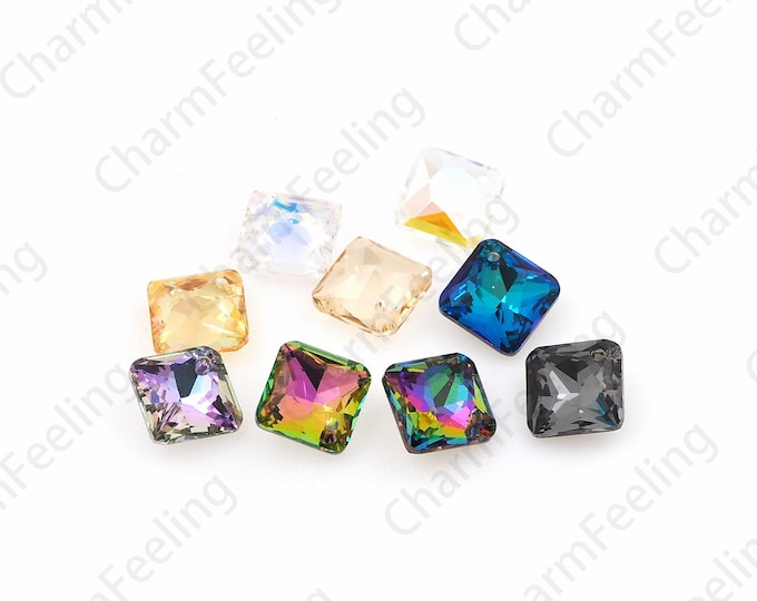 315pcs  Crystal 6431  Pendant, Crystal AB, Multi-Color Optional, Square Crystal Pendant, DIY Jewelry Accessories