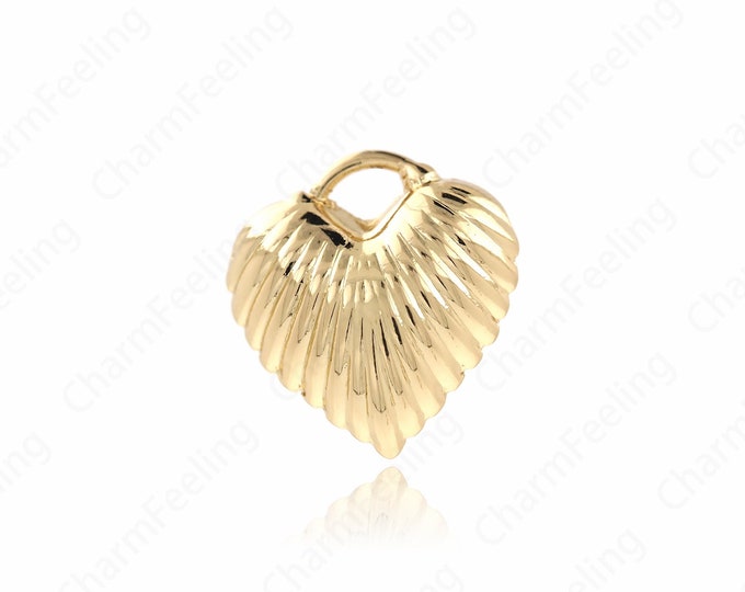 Puffed Heart Pendant,Dainty Love Necklace,18K Gold Filled Heart Charm, Love Charm, DIY Jewelry Accessories, 20.5x20x9.5mm