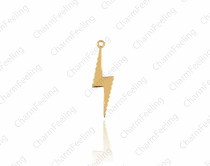 lightning bolt charm，thunderbolt lightning finding charm，Gold Filled lightning  Pendant 18.4×4.8×1mm  1pcs