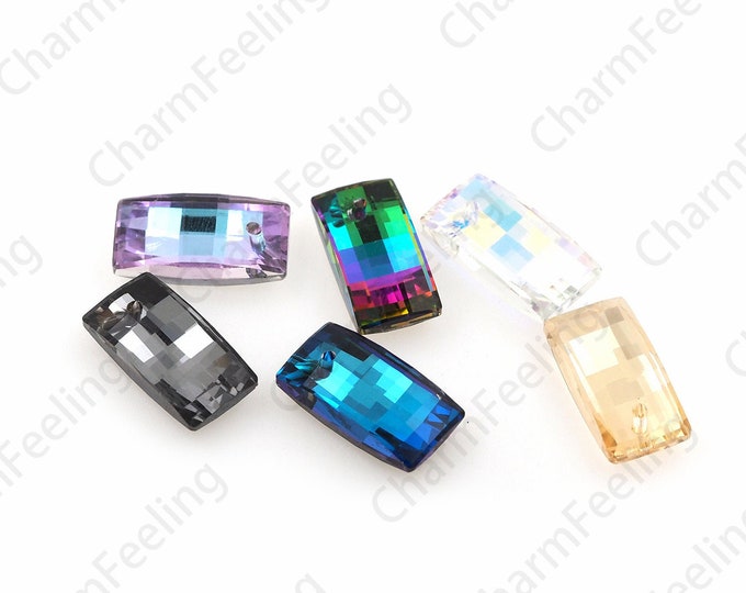 144pcs, Rectangular Crystal Pendants, Crystal 6696 Necklace Pendant, Crystal AB, City Pendant, DIY Crystal Accessories