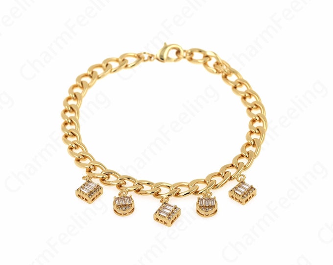 18K Gold Filled Twist Bracelet Friendship Bracelet Hemp Rope Bracelet Pendant Bracelet Gold Rope Bracelet 17CM