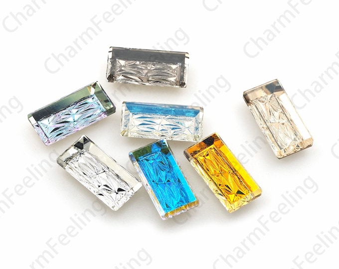48pcs, Embossed Nail Art Crystal Rhinestones,Rectangular Rhinestones,Embossed Nail Art Rhinestones,Rectangular Crystal Nail Art Rhinestones