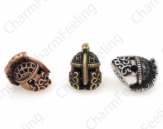 Vintage warrior helmet, helmet ornaments, edc bracelet production 14*10*10mm 1pcs