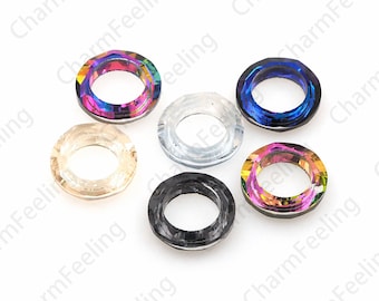840pcs Ring Pendant, Round 4139 Crystal Necklace, Crystal AB, Multi-Color Optional, DIY Bracelet Necklace Ring Accessories