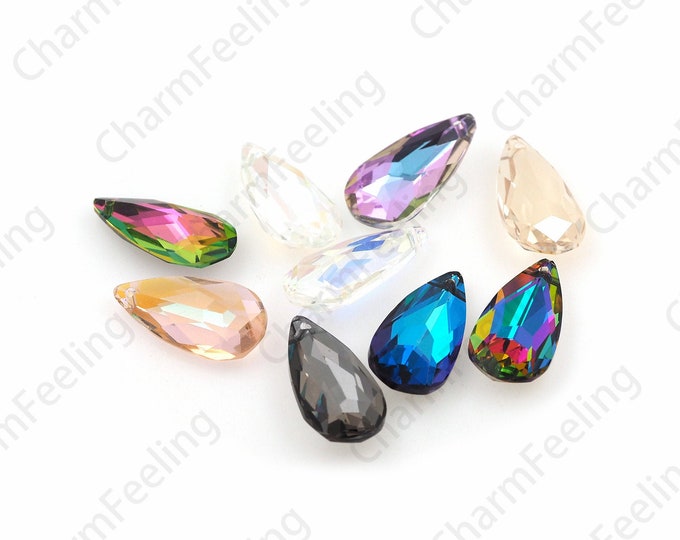 216pcs Crystal Baroque Pendants, 6106 Crystal Pendants, Water Drop Necklaces, Teardrop Pendants, DIY Crystal Accessories