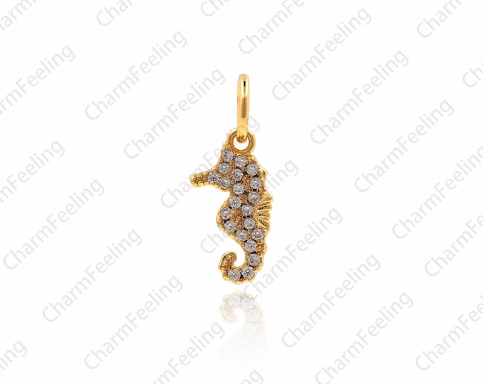 Seahorse Pendant, Marine Life Pendant, Jewelry Rhinestone 14.7x5.4x1.2mm 1pcs