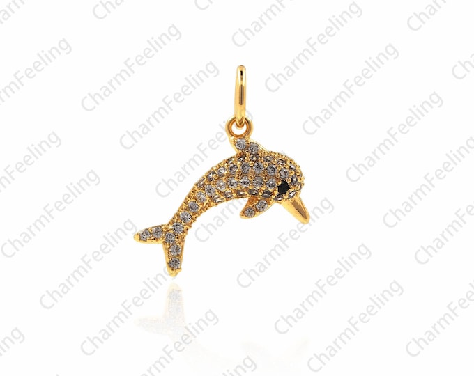 Dolphin Pendant,Fish Charm,Dolphin Charm,DIY Jewelry Findings 13.8x10x3.3mm 1pcs