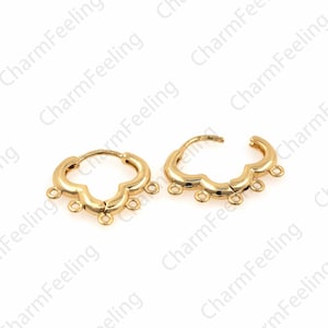 18K Gold Filled Prom Earrings,Chandelier Earrings,Chandelier Charm,Prom Charm,DIY Jewelry Earring Accessories 15x17.5x2mm