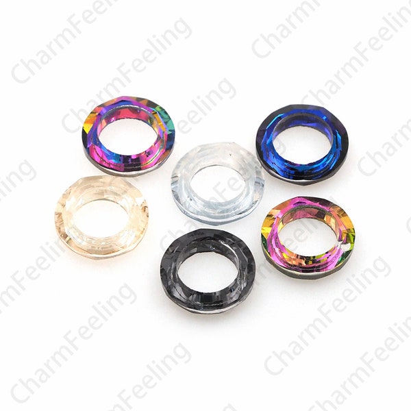 Pendentif bague 840pcs, collier rond en cristal 4139, crystal AB, multicolore en option, accessoires de bague de collier de bracelet DIY