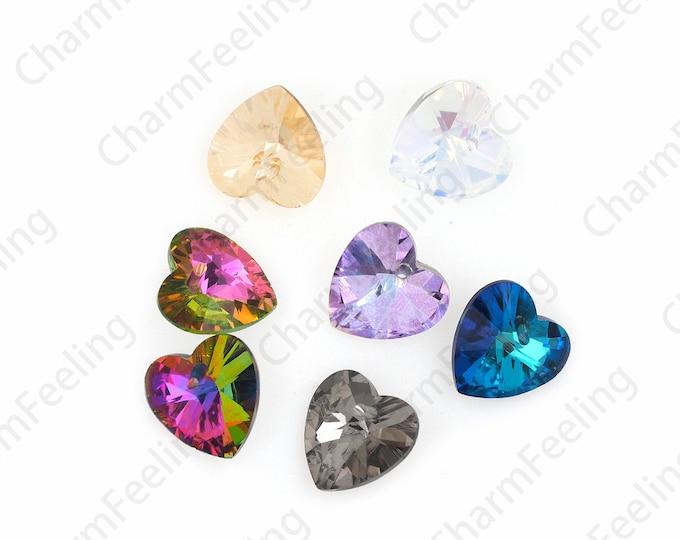 1440PCS  Crystal AB Pendant, Heart-Shaped Classic Cut Pendant, 6228 Crystal Pendant, Multi-Color Optional