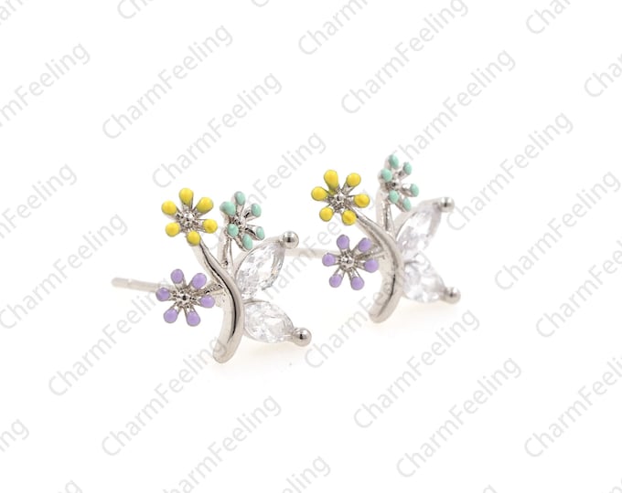 Leaf studs, Dainty studs，nature studs, leaf studs, simple studs, ear jewelry accessories  1 pair