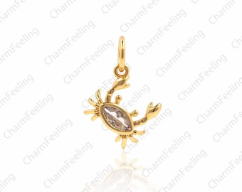 Crab charm ，Necklace Charm，marine life，DIY Jewelry Supply 15x10mm 1pcs