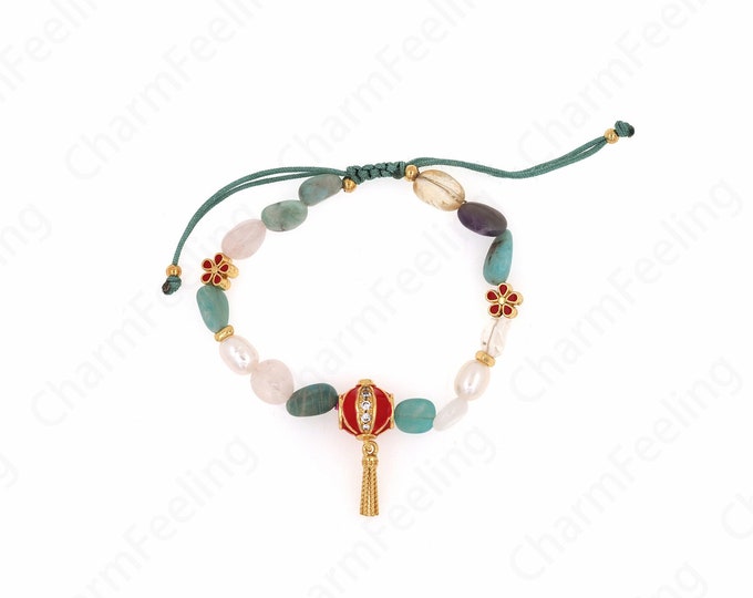 18K Gold Filled Fashion Bracelet, Pearl Bracelet, Daily Bracelet,Tassel Bracelet, Beaded Bracelet, Charm Bracelet,