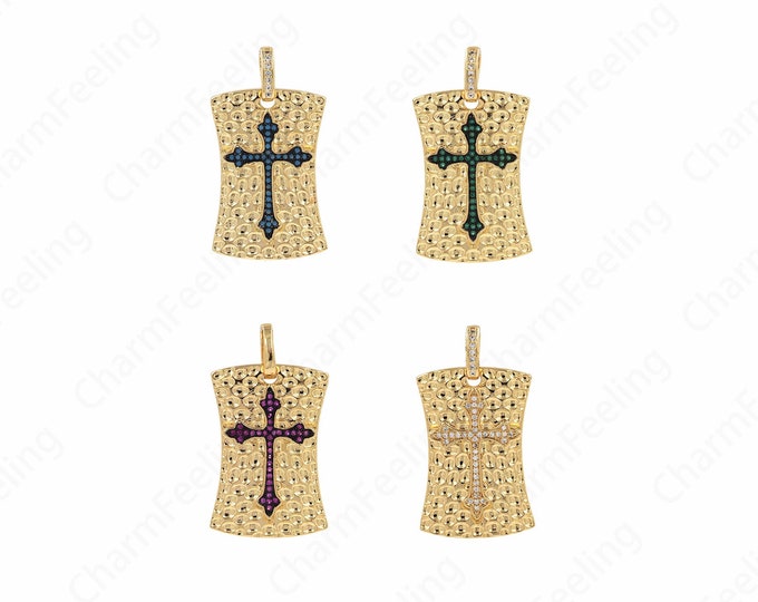 Rectangular Pendant, Rectangular Cross-Shaped Pendant, religious charm,Cross Pendant, DIY Jewelry Necklace Bracelet Making 37.5x20.5x3mm
