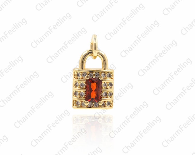 18K filled gold lock pendant, padlock, delicate lock-shaped ornaments, padlock pendant 15.14x8.2x3.4mm 1pcs