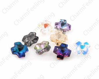 140pcs, Crystal AB Pendants, 6866 Crystal Necklace, Cross Crystal Pendant, Religious Necklace, Multiple Colors Available