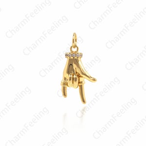Rotsgebaarhanger, liefdesgebaarhanger, gebaarbedel, rockbedel, gebarentaalbedel, DIY-sieraden maken accessoires 23 x 12 x 4,7 mm 1st
