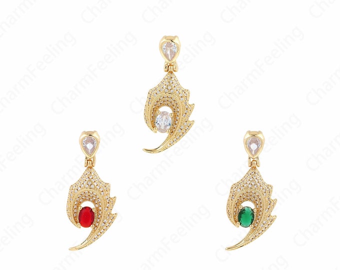 18K Gold Filled Angel Charm, Angel Necklace, Wings Pendant, Micropavé CZ Flying Charm, DIY Jewelry Supplies, 45x19.5x5.5mm