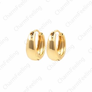 18K Gold gefüllte Huggie Creolen, Ohr Hoops Charme, einfache Ohrringe, perfekte Geschenk für sie und für Mädchen 1 Paar 12 × 11.6 × 5 mm