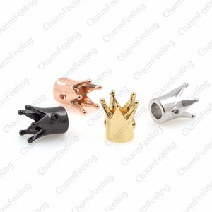 Gold crown beads,Crown Charm，CZ Men&#39;s Women&#39;s Bracelets Jewellery 12x10.5mm 1pcs