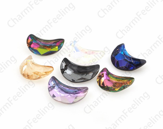 144pcs  Crystal Necklace, 6722 Crystal Pendant, Moon Crystal Pendant, Various Colors Available, DIY Bracelet Necklace Accessories