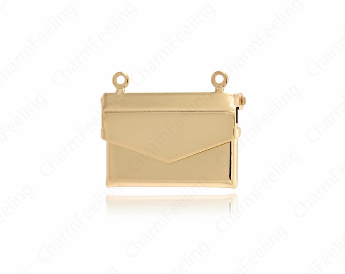 Bag Pendant, 18K Gold Filled Dainty Necklace, Backpack Pendant,Handbag Charm,Gift For Her, DIY Jewelry Supplies, 17x21x3.5mm