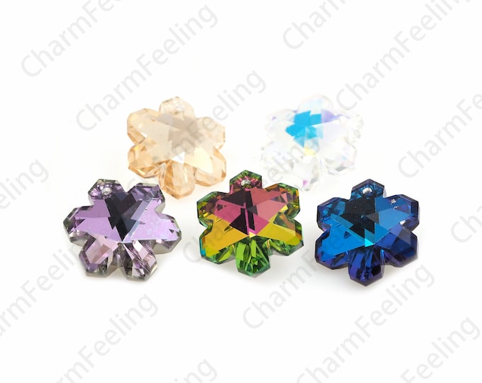 60pcs Crystal Pendant,Snowflake Charm,Crystal Snowflake Pendant,Classic Cut Crystal,Multi-Color Optional, DIY Jewelry Accessories