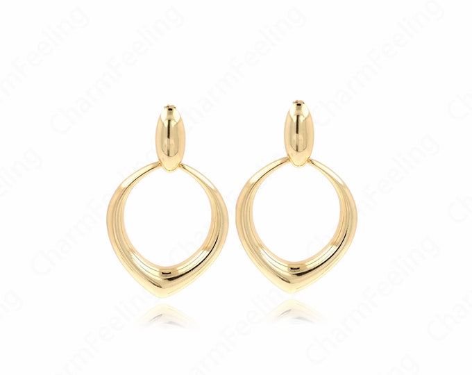 Gold Fringe Earrings, 18K Gold Filled Long Earrings, Bar Earrings,Boho Earrings,Drop Earrings,Gift for Her,58x37x5.5mm