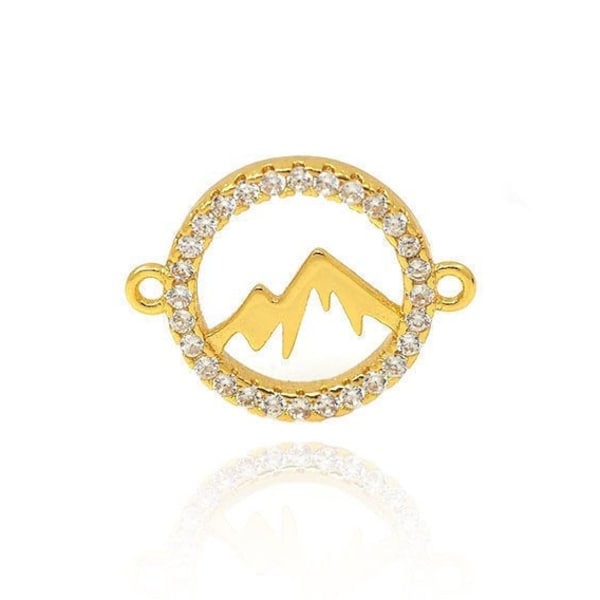Hill connector charm,DIY bracelet necklace accessories,mountain top charm 12*15*2mm 1pcs