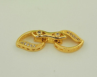 brass shackle,shackle buckle,necklace buckle,shackle jewelry 24*8*5mm 2pcs