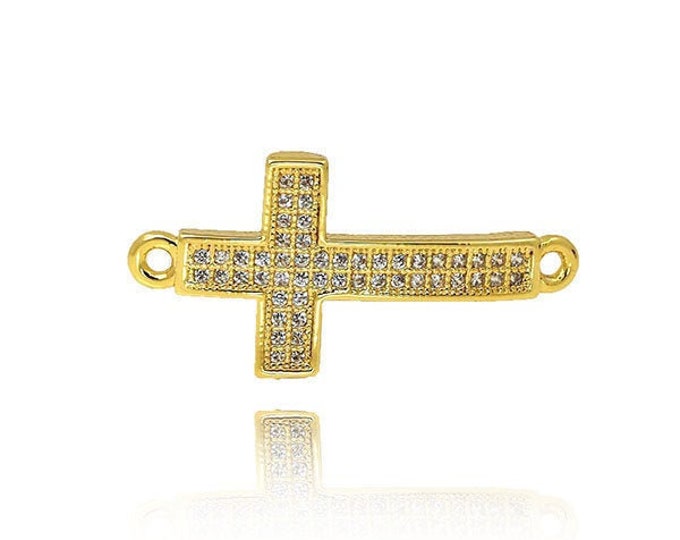 Cross connector,curved cross,side ways cross 13*26*3mm 1pcs
