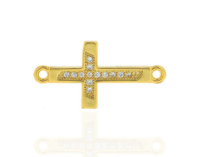 Cross Connector,delicate cross,sideway cross,cross findings 10*20*1mm 1pcs