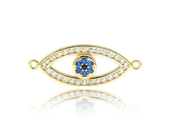 Eyes Bracelet,DIY Cubic zirconium hydroxide jewelry, Necklace Pendant Connector Accessories 10*25*3mm 1pcs