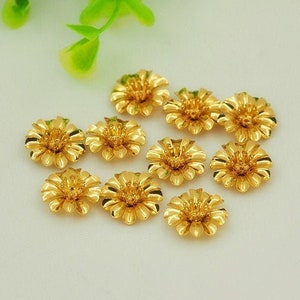 10 pcs 18K Gold Filled Flower Bead Caps,Pearl Caps,Round Bead Caps,Flower Caps,Spacer Jewelry, Brass Caps, DIY Gold Jewelry Making,