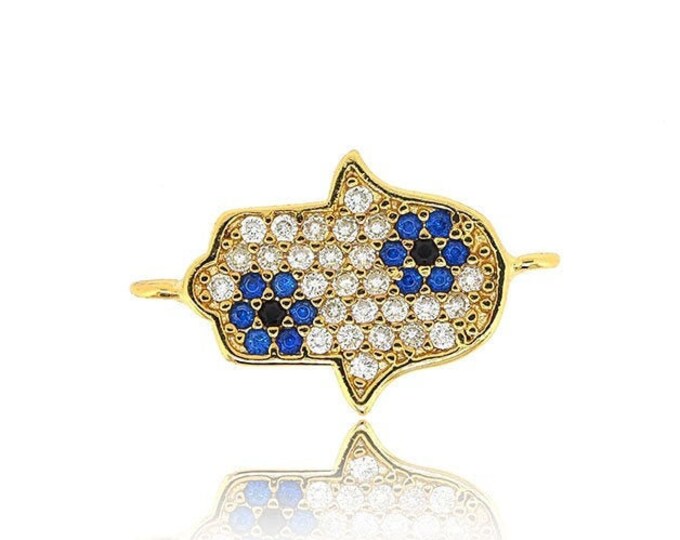 hamsa connector,hamsa charms,hamsa jewelry,gold hamsa link 10.5*17*2mm 1pcs