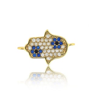 hamsa connector,hamsa charms,hamsa jewelry,gold hamsa link 10.5*17*2mm 1pcs