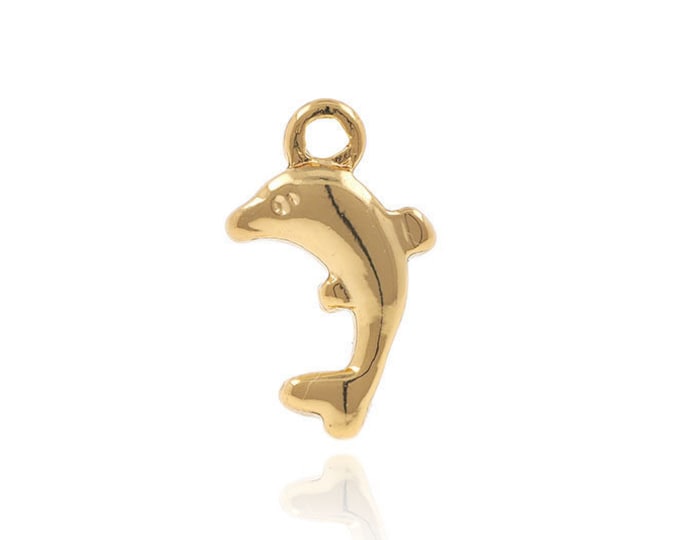 Dolphin bracelets, dolphin jewelry, dolphin gifts, 24K gold-plated jewelry 11*6*2mm 20pcs