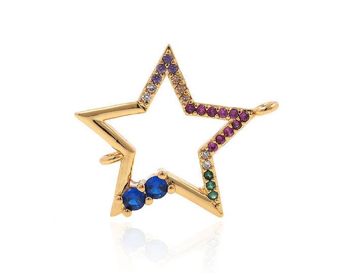 star connector-star bracelet links-2 hole star charm-star shaped finding 19*21*2mm 1pcs