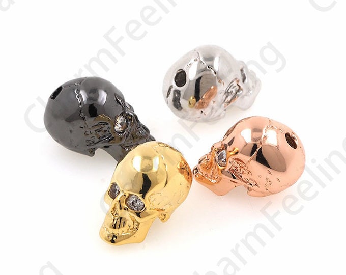 Skull Spacer Beads, Unique Skull, Skull Charm, Punk Skull, DIY Jewelry Making Accessories 14.7x8.6x11.5mm 1pcs