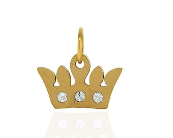 crown pendant necklace,princess crown charm,stainless crown 11*12mm 1pcs