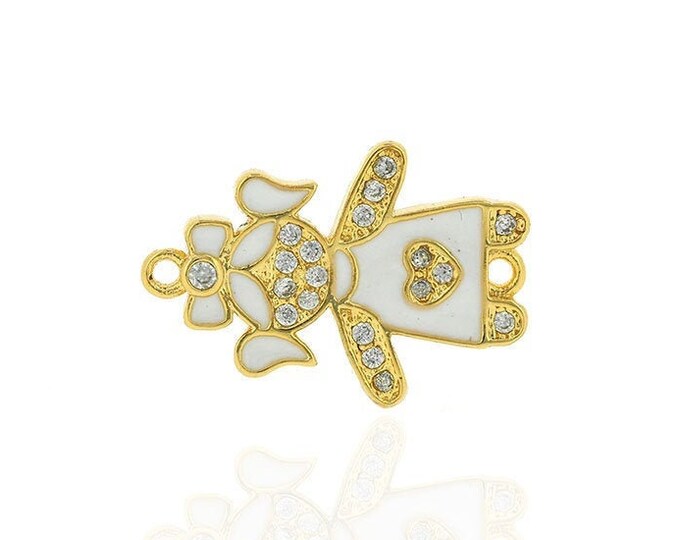 girl connector,enamel girl pendant,baby girl charm 13*19*2mm 1pcs