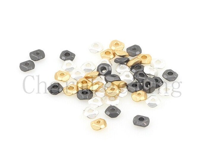 Mini spacer beads- saucer spacer-round spacer beads-brass saucer beads 5mm  1pcs