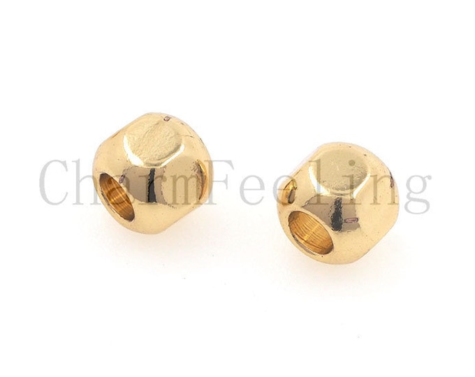 square spacer beads-Brass gold-plated nickel-free DIY jewelry 5.4*5.8*5.8mm 1pcs