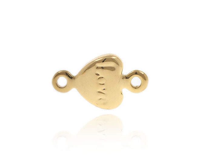 heart connector,heart findings,tiny gold heart,heart link 5*10*2mm 10pcs