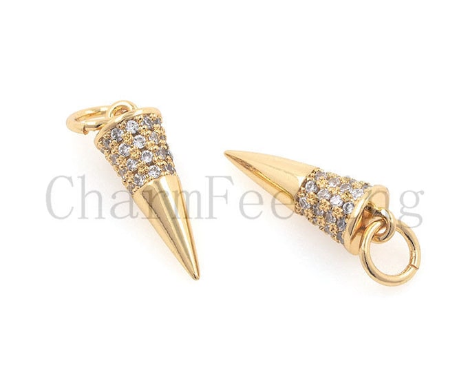 brass bullet -gold spike necklace-Minimalist Jewelry 18*5mm 1pcs
