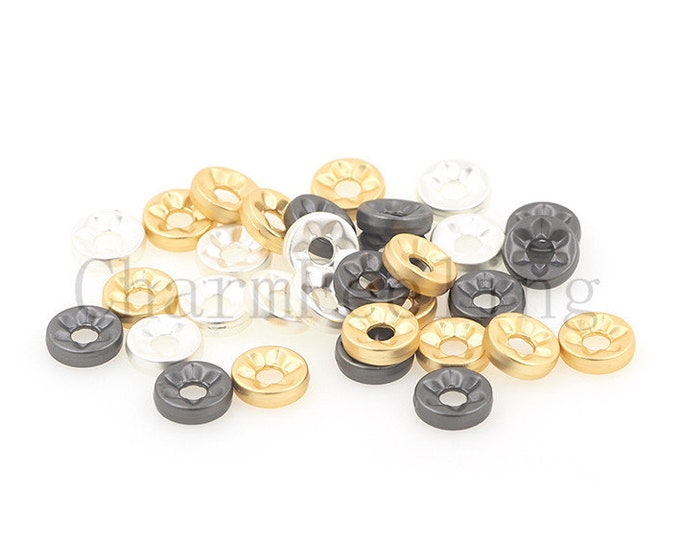 flat round bead-round spacer beads-metal spacers-wheel bead 8mm  1pcs