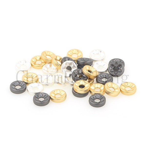 flat round bead-round spacer beads-metal spacers-wheel bead 8mm  1pcs